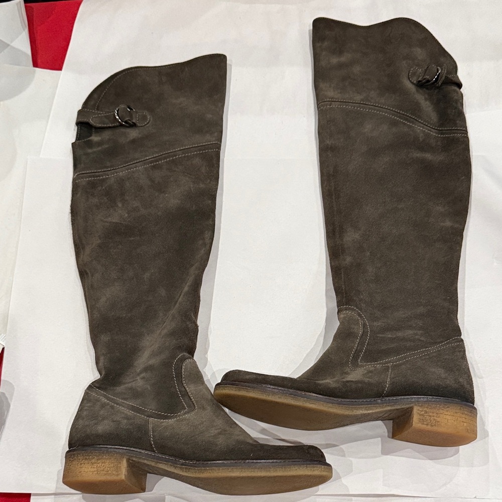 Sundance Over-the-Knee Suede Boots - Dark Brown
